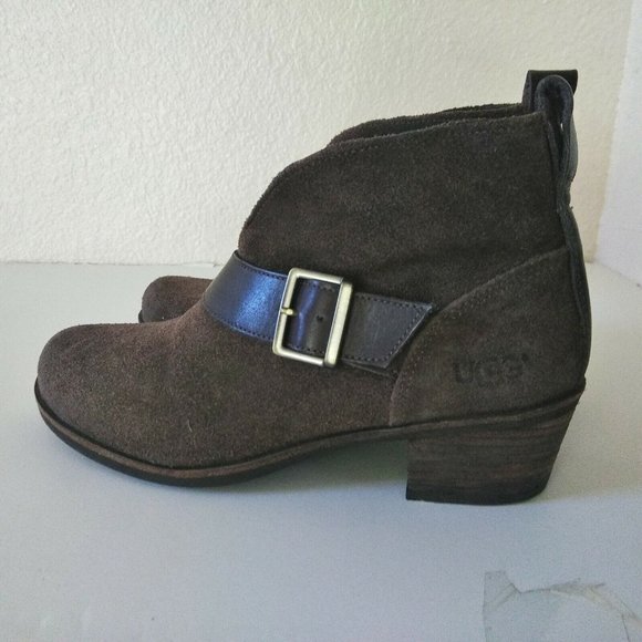 UGG Womens Wright Belted Ankle Booties Block Heel - Picture 10 of 16